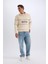 Relax Fit Dik Yaka Fermuarlı Baskılı Kalın Sweatshirt D2166AX24AU 2
