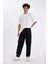 Kışlık Relax Fit Rahat Kesim Geniş Paça Siyah Jean Pantolon C9500AX24WN 2