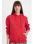 Relax Fit Kapüşonlu Kanguru Cepli Kalın Basic Düz Sweatshirt W1240AZ24WN 1