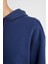 Relax Fit Kapüşonlu Kanguru Cepli Kalın Basic Düz Sweatshirt W1240AZ24WN 5