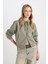 Coool Standart Fit Kapüşonlu Basic Düz Kanguru Cepli Fermuarlı Sweatshirt Z7069AZ24WN 4