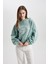 Relax Fit Kapüşonlu Baskılı Etek Ucu Lastikli Kalın Sweatshirt C4073AX23CW 3