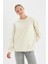 Oversize Geniş Kalıp Bisiklet Yaka Kalın Basic Düz Sweatshirt Y1346AZ24WN 3