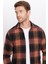 Erkek Slim Fit Dar Kesim Oduncu Kareli Kışlık Gömlek 1