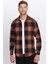 Erkek Slim Fit Dar Kesim Oduncu Kareli Kışlık Gömlek 3