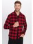 Erkek Slim Fit Dar Kesim Oduncu Düğmeli Yaka Kareli Kışlık Gömlek 2