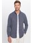 Erkek Slim Fit Dar Kesim Pamuklu Çizgili Düğmeli Yaka Gömlek 2