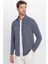 Erkek Slim Fit Dar Kesim Pamuklu Çizgili Düğmeli Yaka Gömlek 4