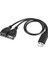 USB 2.0 A Erkek - Çift USB Dişi Jak Y Ayırıcı Şarj Kablosu (Yurt Dışından) 3