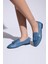 Maya Hakiki Deri Kadın Loafer - Mavi 7