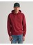 Erkek Regular Fit Kapüşonlu Logolu Sweatshirt-Bordo 1