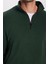 Standart Fit Rahat Kesim Tüylenme Yapmayan Soğuk Geçirmez Dik Yaka Haki Polar Sweatshirt 5