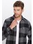 Erkek Slim Fit Dar Kesim Oduncu Çift Cep Kapaklı Kareli Kışlık Gömlek 1