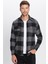 Erkek Slim Fit Dar Kesim Oduncu Çift Cep Kapaklı Kareli Kışlık Gömlek 2
