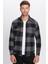 Erkek Slim Fit Dar Kesim Oduncu Çift Cep Kapaklı Kareli Kışlık Gömlek 4