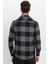 Erkek Slim Fit Dar Kesim Oduncu Çift Cep Kapaklı Kareli Kışlık Gömlek 5