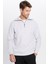 Relax Fit Rahat Kesim Fitilli Desenli Pamuklu Yarım Fermuarlı Gri Dik Yaka Sweatshirt 2