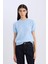 Regular Fit Bisiklet Yaka Basic Düz Triko Kısa Kollu Tişört Kazak E3214AX24WN 3