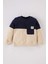 Erkek Bebek Bisiklet Yaka Renk Bloklu İçi Yumuşak Tüylü Sweatshirt A9753A524WN 1