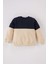Erkek Bebek Bisiklet Yaka Renk Bloklu İçi Yumuşak Tüylü Sweatshirt A9753A524WN 4