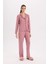 Fall in Love Pijama Takımı Regular Fit Uzun Kollu Üst Uzun Alt E1804AX24WN 2