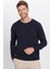 Erkek Slim Fit Bisiklet Yaka Lacivert Triko Kazak 1
