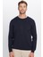 Erkek Slim Fit Bisiklet Yaka Lacivert Triko Kazak 5