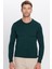 Erkek Slim Fit Bisiklet Yaka Yeşil Triko Kazak 4
