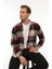 Bordo Siyah Kareli Regular Fit Oduncu Gömleği- 2449 1