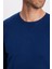 Erkek Slim Fit Dar Kesim Bisiklet Yaka Lacivert Triko Kazak 3