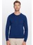 Erkek Slim Fit Dar Kesim Bisiklet Yaka Lacivert Triko Kazak 4