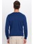 Erkek Slim Fit Dar Kesim Bisiklet Yaka Lacivert Triko Kazak 5