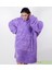 Rahat ve sıcacık peluş polar giyilebilir battaniye pijama, konforlu uyku keyfi için ideal, mor-lila. 2