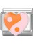 Orange Ying Yang Heart Charm 1