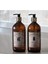 JUNİBELİW 2'li Set Gold Vintage Amber Cam Şişe Çamaşır Suyu Bulaşık Deterjanlık 2X500 ml 1