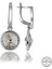 Swarovski Crystal Taşlı Gümüş Beyaz Sallantılı Kadın Küpe 1