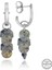 Swarovski Crystal Taşlı Gümüş Salkım Sallantılı Çivili Kadın Küpe 1