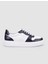 %100 Hakiki Deri Beyaz - Lacivert Croco Detaylı Erkek Sneaker 1
