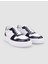 %100 Hakiki Deri Beyaz - Lacivert Croco Detaylı Erkek Sneaker 2