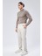 Erkek Yandan Cepli Beli Yarım Lastikli Slim Fit Chino Bej Pantolon 2