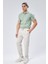 Erkek Beli Bağcıklı Yandan Cepli Slim Fit Jogger Bej Pantolon 2