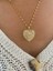 Gz Çelik Stoned Heart Kolye Gold 2