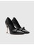Betty Hakiki Deri Kadın Siyah Topuklu Ayakkabı 1