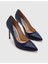 Nelli Hakiki Deri Kadın Lacivert Stiletto 9