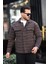 Kahverengi Desenli Kapitone Detaylı Regular Fit CEKET-2456 3