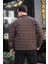 Kahverengi Desenli Kapitone Detaylı Regular Fit CEKET-2456 4