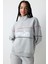Gri Melanj Yarım Fermuarlı Harry Potter Baskılı Sweatshirt 3