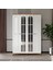 Ücretsiz Montaj - %100 MDF Bohem 4 Kapaklı Aynalı Atlantik Çam Beyaz Gardırop - MDF Dolap - Elbise Dolabı 2