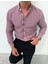 Erkek Çizgili Tam Kalıp Uzun Kollu Gömlek Slim Fit 1