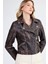 Fermuarlı Suni Deri Crop Biker Ceket 6